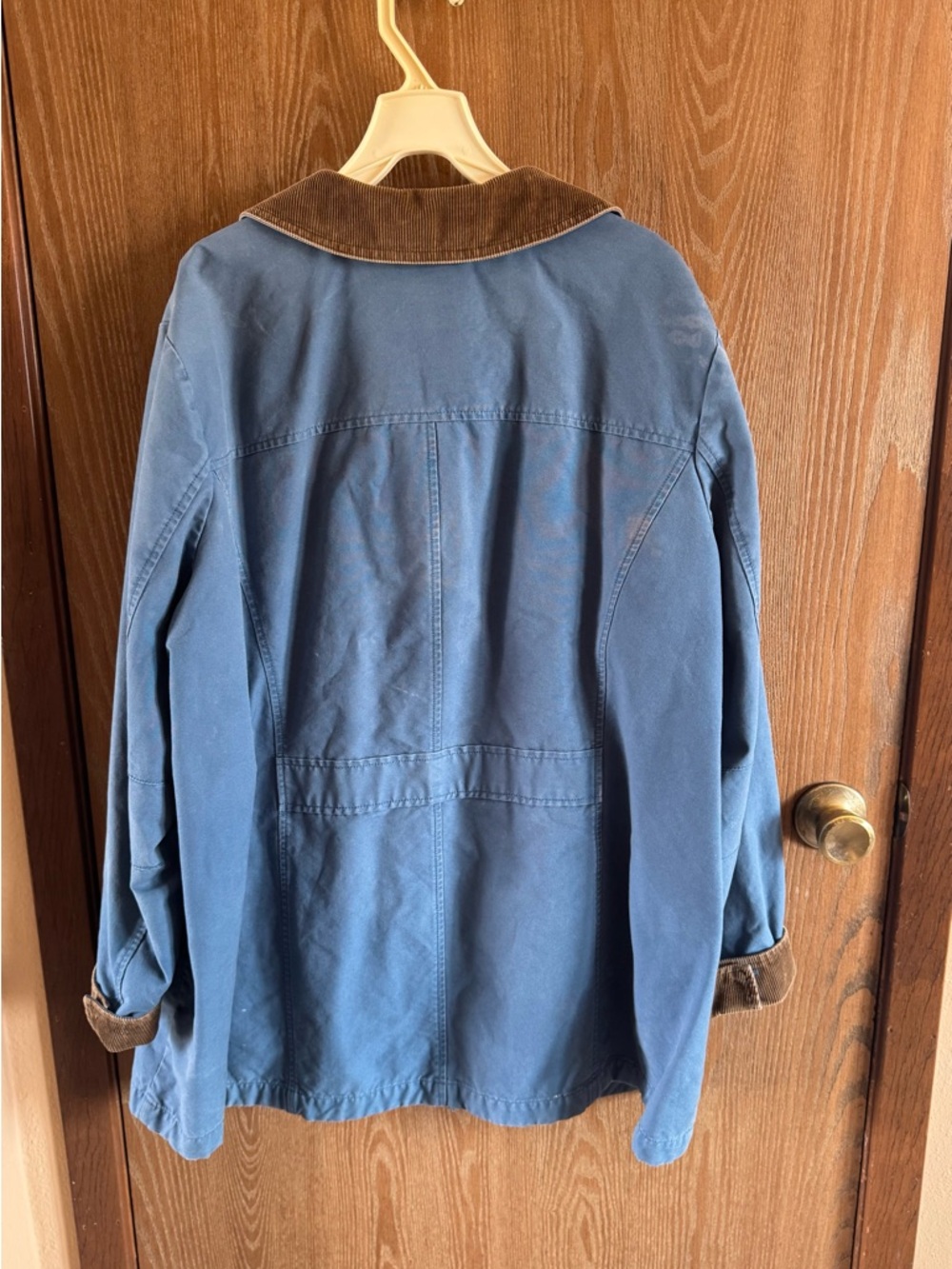 L.L. Bean Blue Utility Jacket with Brown Corduroy Trim - Picture 2 of 2